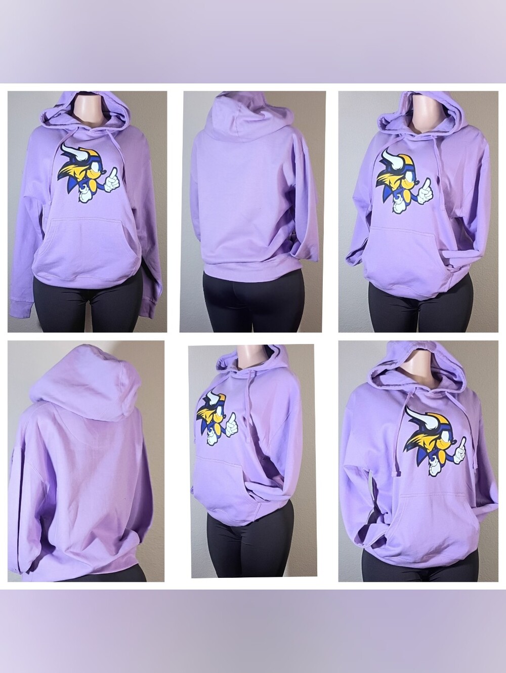 Lilac Minnesota Vikings Custom Hoodie Sweatshirt - Women